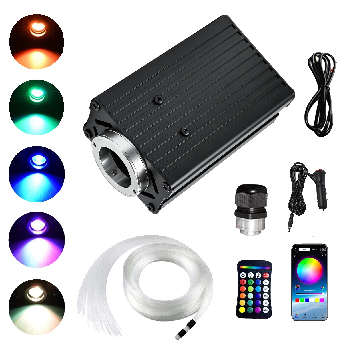 Glasfaserlichter, Sternenhimmel-effekt, Intelligente Steuerungsoptionen, Rgbw-c, 500-3m
