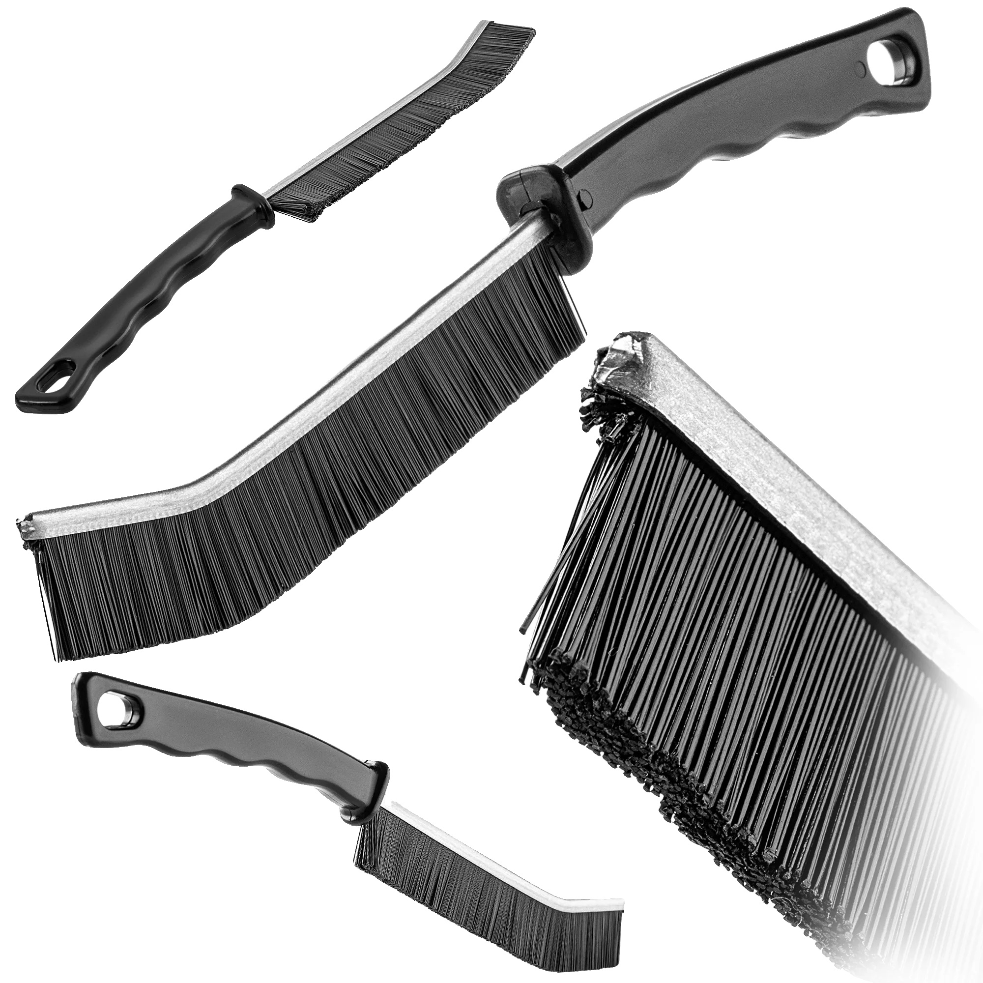 Reinigungsbürste, Ergonomischer Griff, Umweltfreundliches Design, Schwarz, M