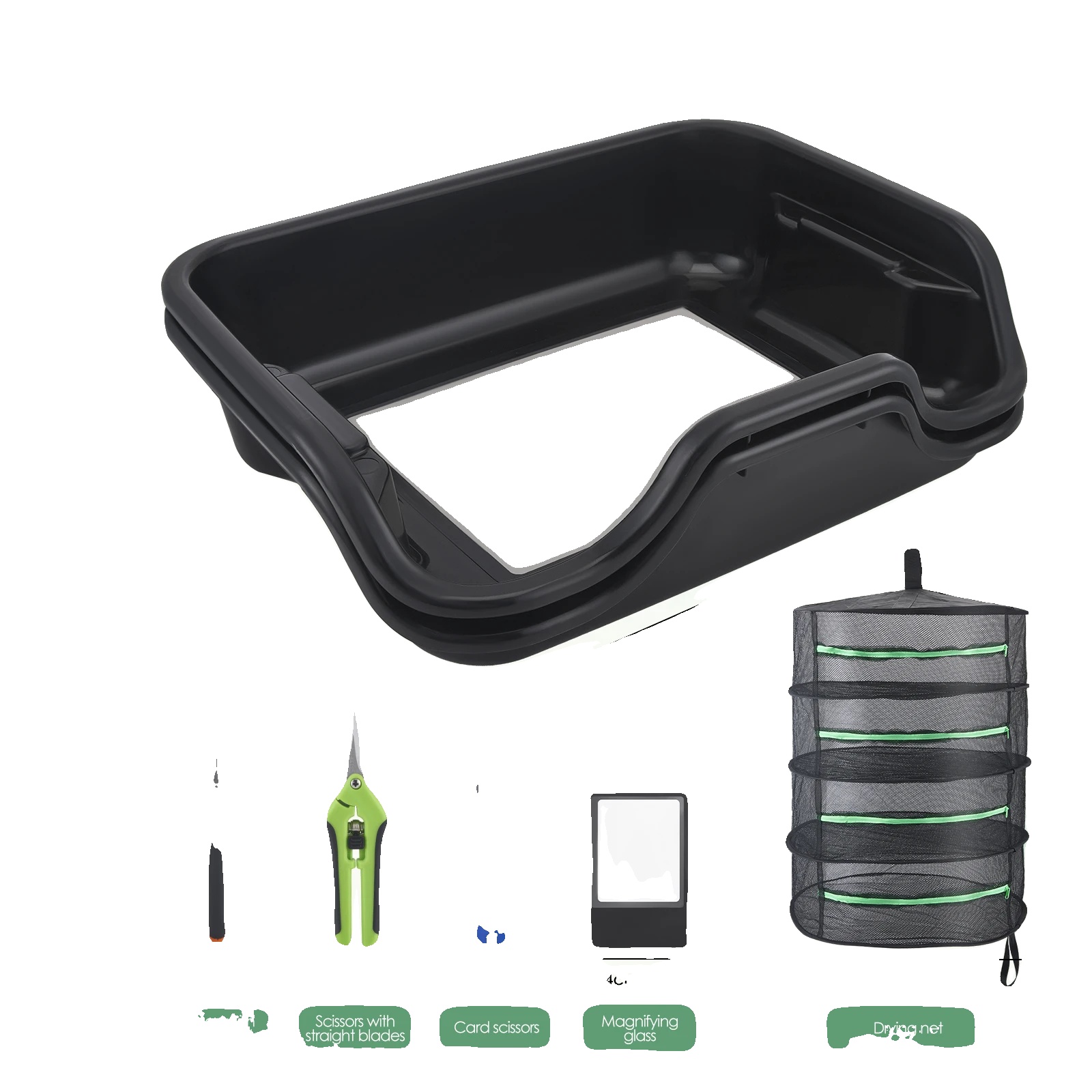 Schneidebrett-set, Ergonomisches Design, Vollständige Erntewerkzeuge, Schwarz