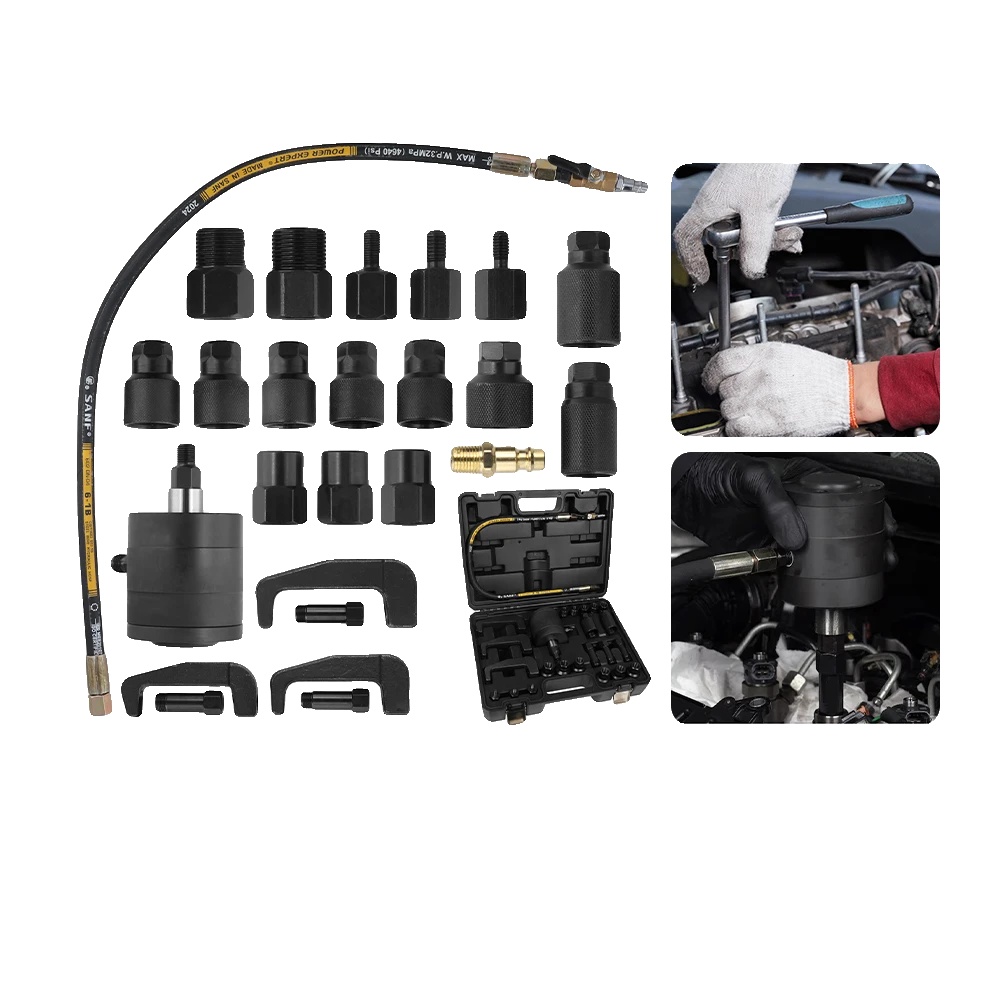 Pneumatisches Diesel-injektor-entferner-set, 24 Teile, Betriebstemperatur Von 72-116 Psi, Kompaktes Design, Breite Kompatibilität,