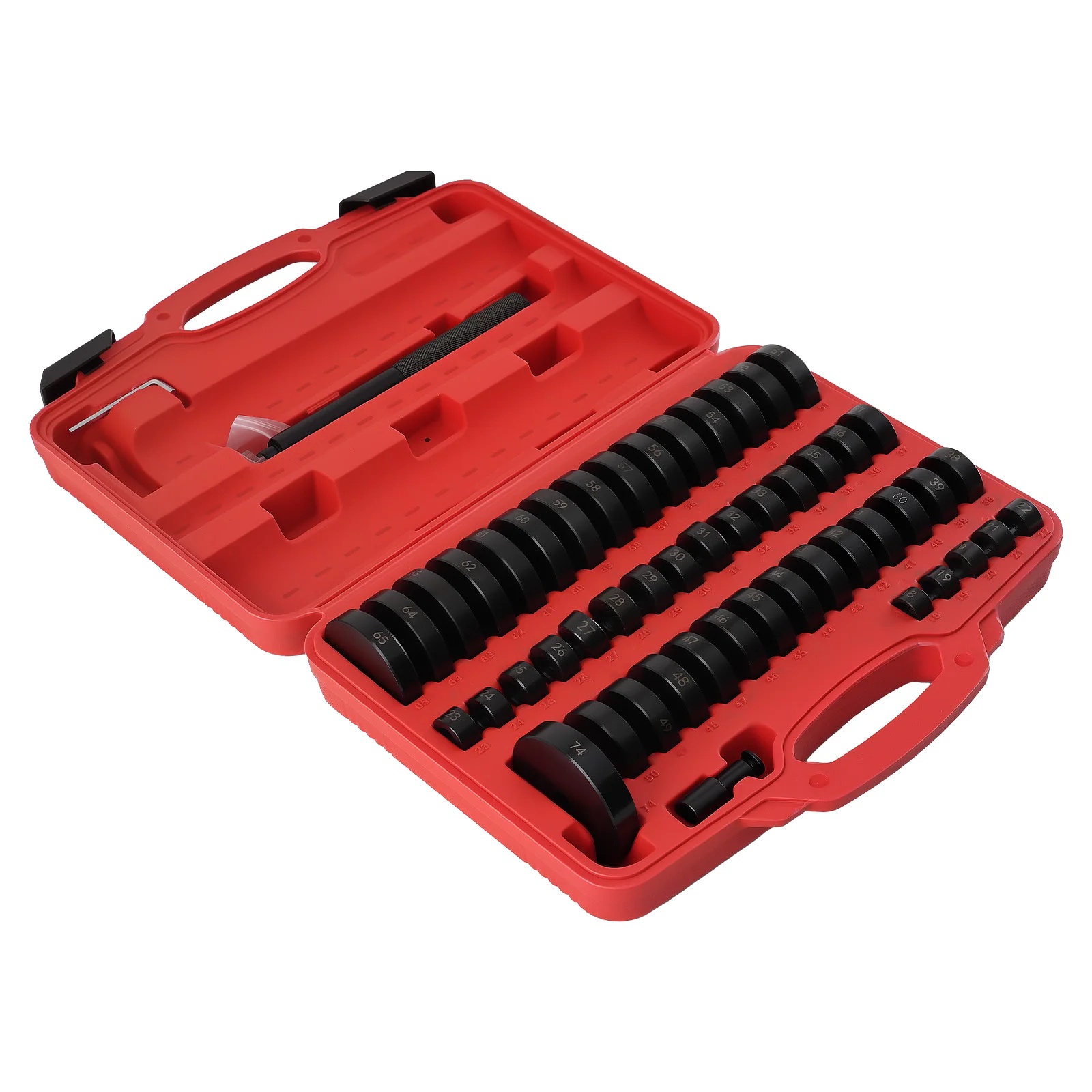 Lagerpresswerkzeugset, 52 Teile, Kompatibilität Von 18 Mm Bis 65 Mm, Ergonomischer Griff, Langlebige Stahlkonstruktion, Vielseitige Verwendung
