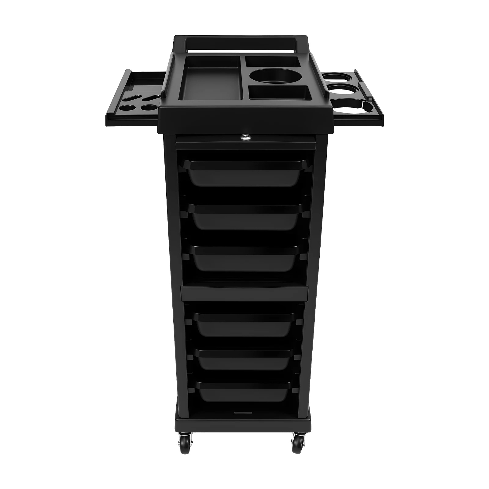 Schönheitsfriseurwagen, 7-stufige Aufbewahrung, Elegantes Design, Schwarz