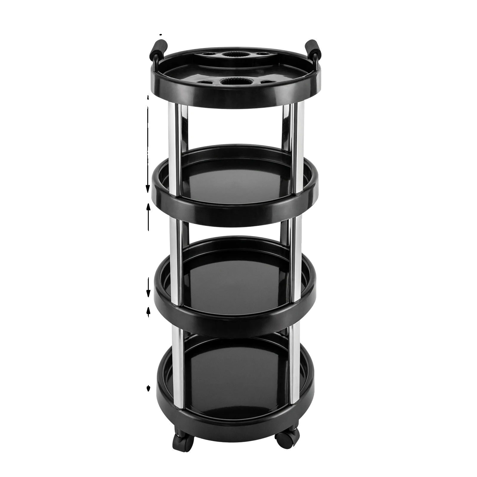 Schönheitssalon-wagen, 4-stufiges Design, Mobiler Organizer, Schwarz
