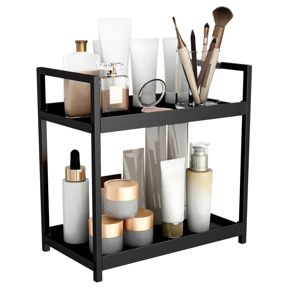 Thekenorganizer, 2-stöckiges Design, Robuste Konstruktion, Schwarz