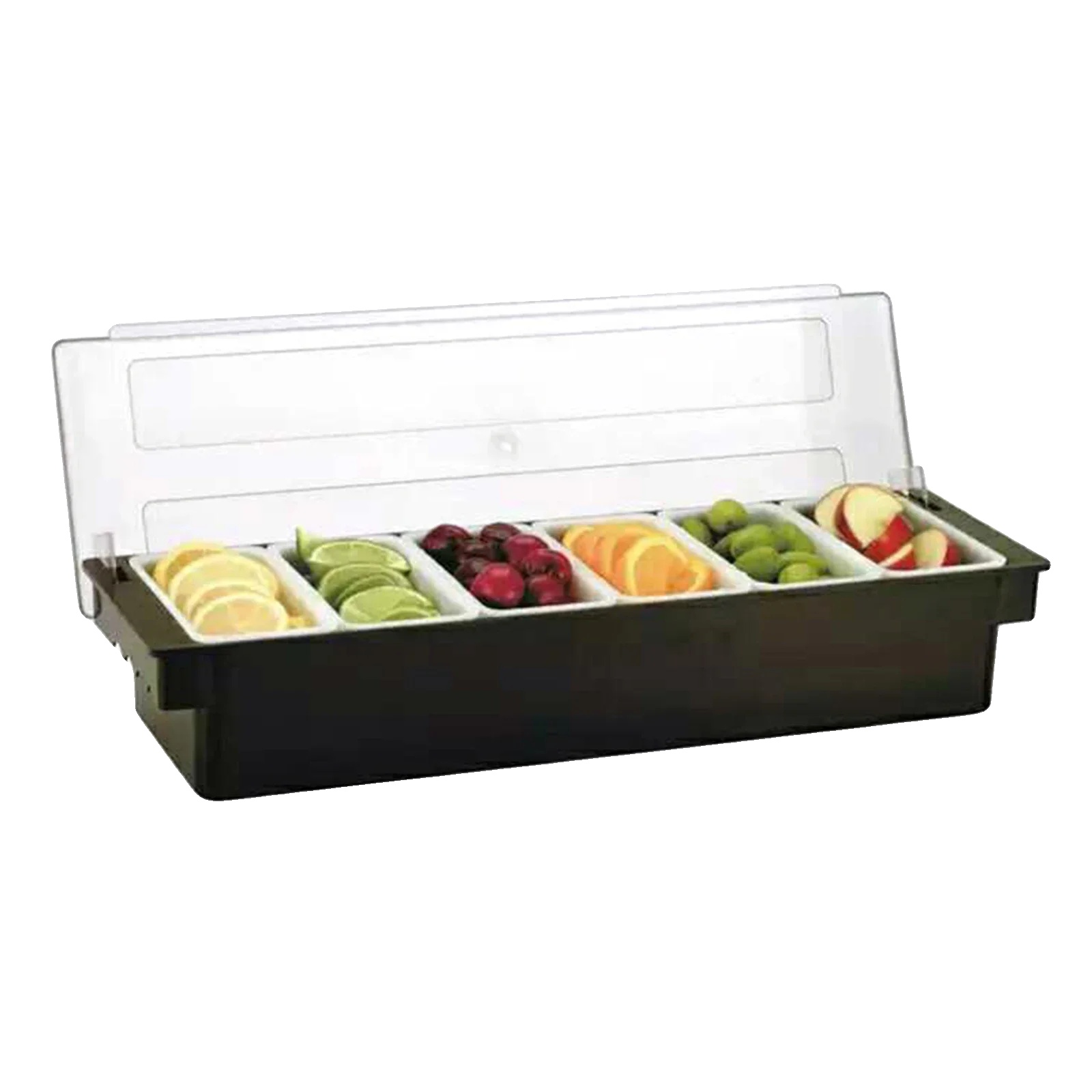 Gewürzbox, 6 Fächer, Langlebiges Abs-design, Schwarz
