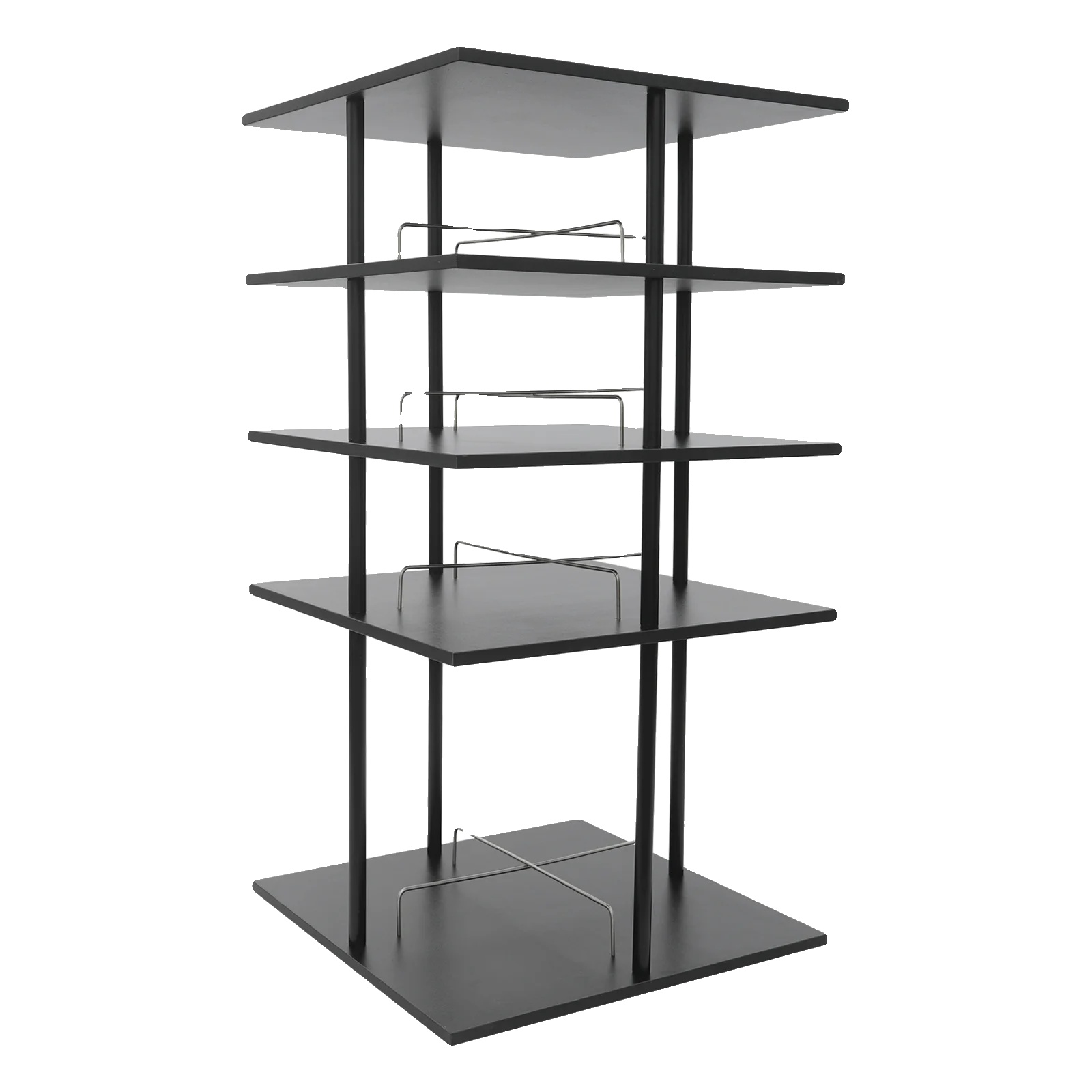 Schuhregal, 4 Ebenen, 360° Drehbar, Schwarz