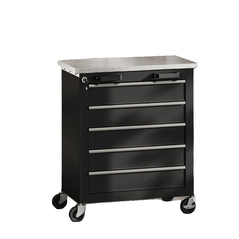 Werkzeugschrank, Rollendes Design, Zentrales Schließsystem, Schwarz