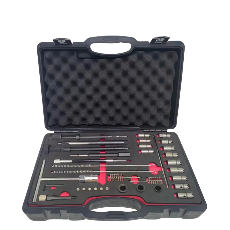 Diesel-injektor-sitzfräser-set, 35 Teile, Fräserbereich 14 Mm Bis 21,5 Mm, Einschließlich Reinigungsbürsten, Hochlegierter Stahl, T-griff Enthalten