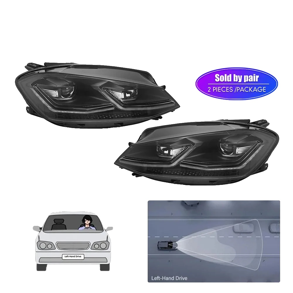 Scheinwerfereinheit, Dynamischer Blinker, Plug And Play, Schwarze Linie Lhd, Led-linse-mit Glühbirne, Original Halogen-a