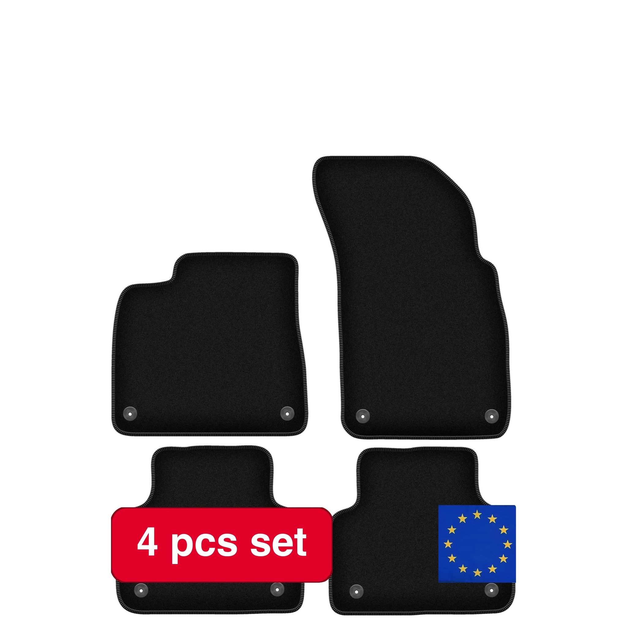 Bodenmatten, Synthetische Fasern, Leichtes Design, Schwarz