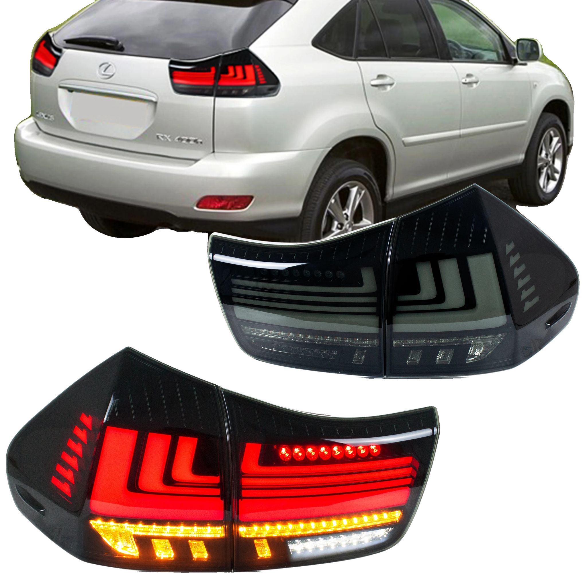 Led-rücklichtanbau, 12 V Spannung, 35w Leistung, Sequenzieller Blinker, Schwarze Farbe, Kompatibilität Mit Lexus Rx350/rx330/rx400h 2004-2009