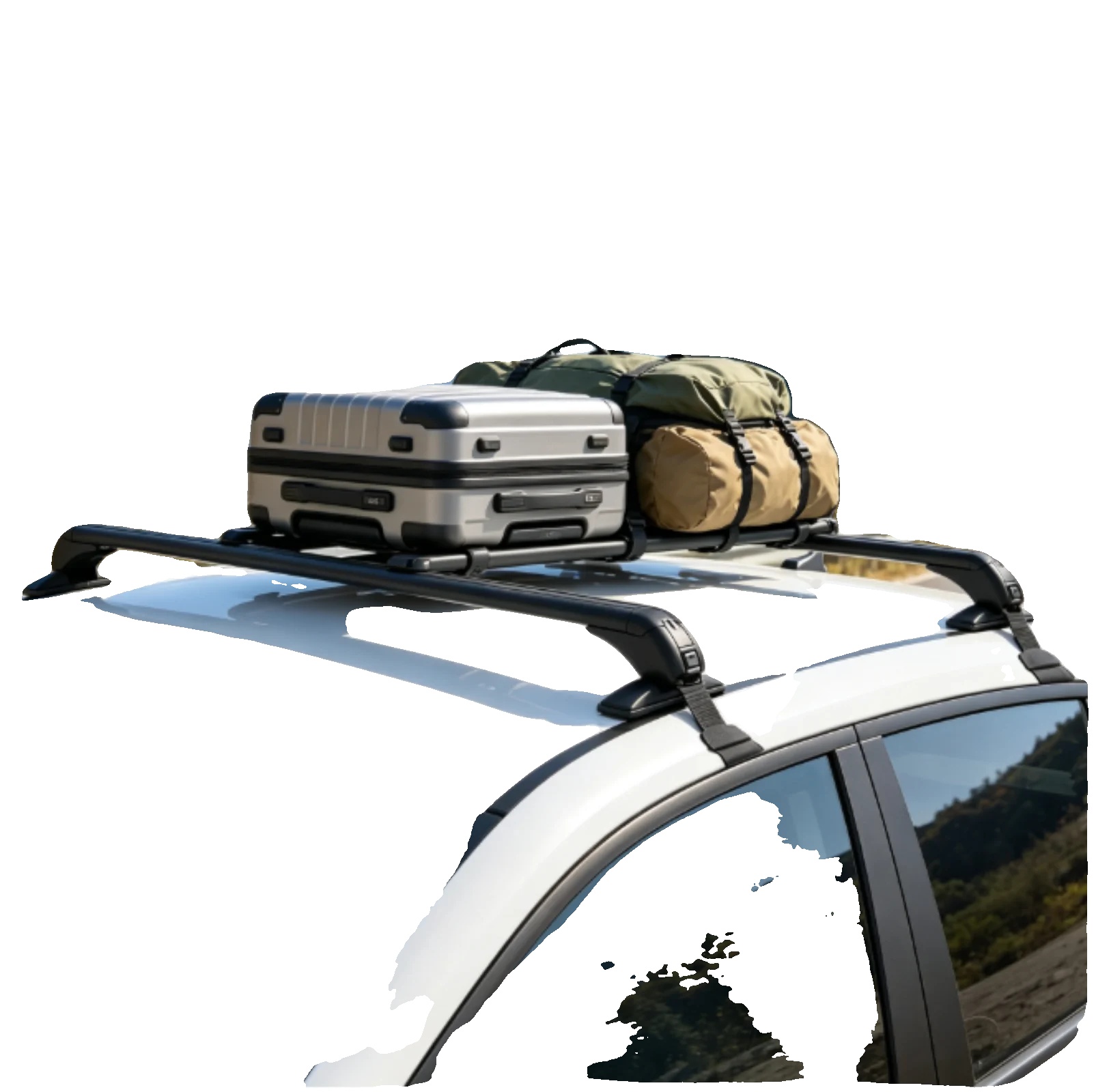 Dachträger Für Autos, Aluminiumlegierung, 1m Stangenlänge, Maximale Statische Last 75kg, Maximale Dynamische Last 45kg, Passend Für 4- Und 5-türer