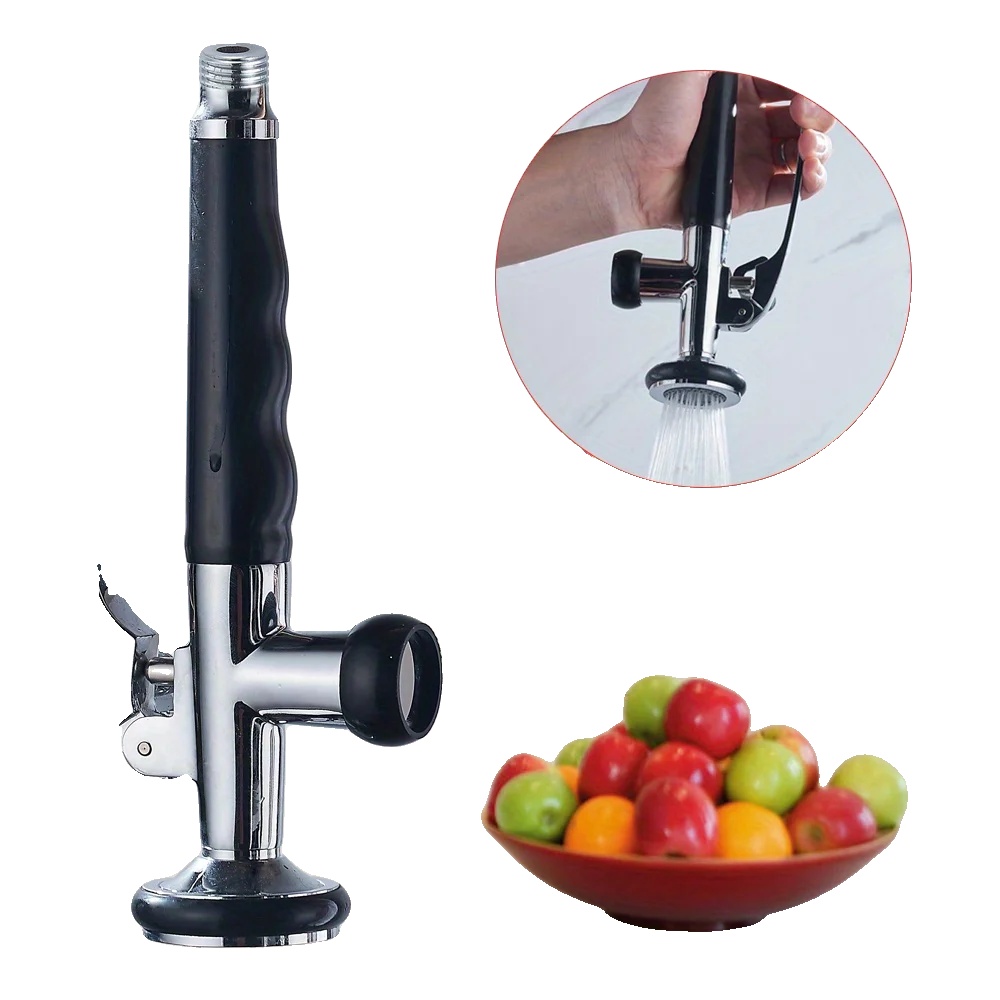 Küchenspüle Sprüher, Messingbeschichtet, 58mm Kopfdurchmesser, G 1/2 Zoll Anschluss, Leckfreie Funktion, Keramikkopfventil