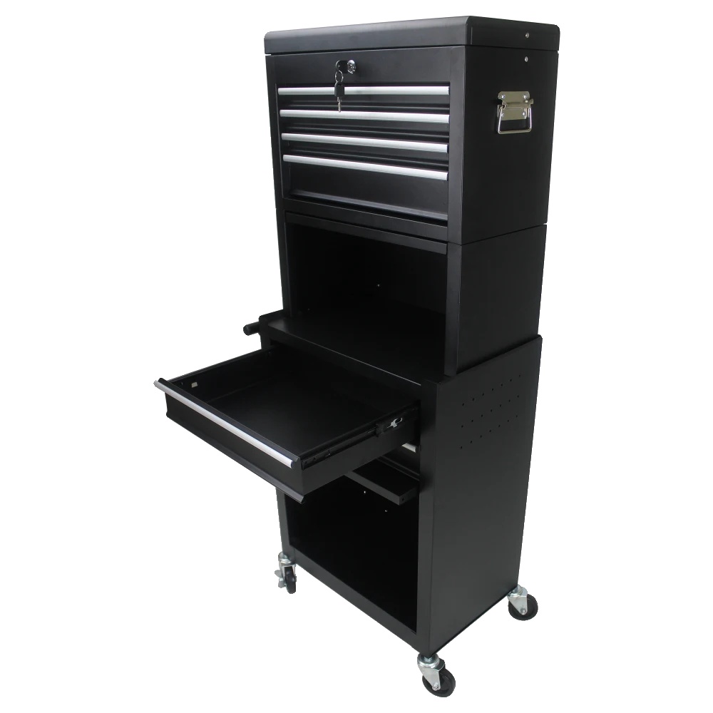 Werkzeugschrank, Mobiles Design, Vielseitige Aufbewahrung, Schwarz