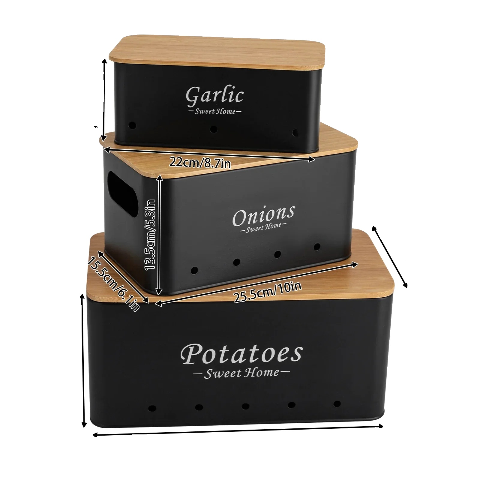 Aufbewahrungsbox-set, Frischeerhaltung, Elegantes Design, Schwarz