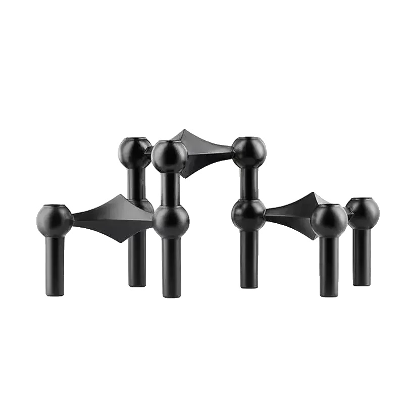 Kerzenhalter, Modernes Stahl-design, Vielseitige Wohnraumdekoration, 3pcs Schwarz