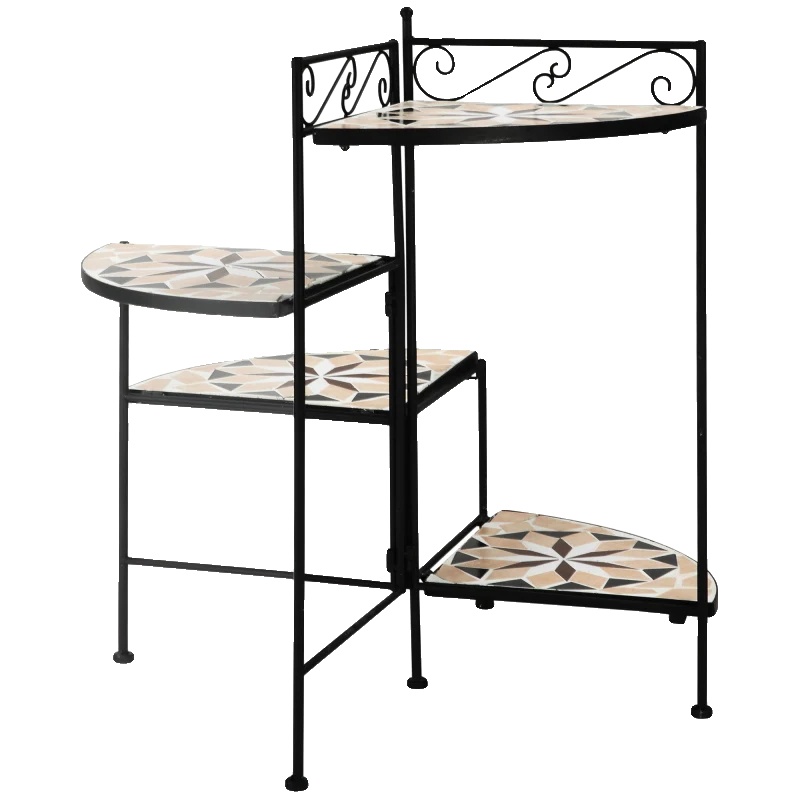 Blumenleiter, Metallrahmen, 64l X 64b X 72h Cm, Maximale Belastung 15 Kg, 4 Regale, Klappdesign
