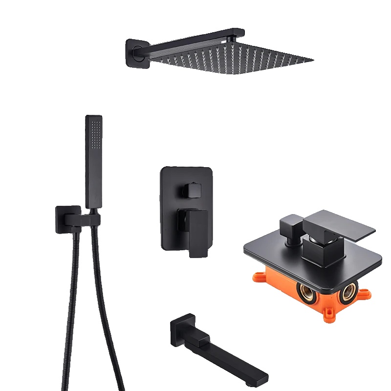 Duscharmatur Set, Zeitgemäßes Design, Einfache Installation, 16 Zoll Set