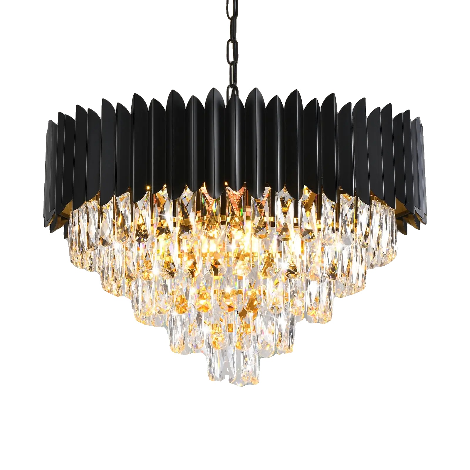 Kronleuchter, Elegantes Design, Vielseitige Installation, Schwarz, 300w, 7, Wechselbar