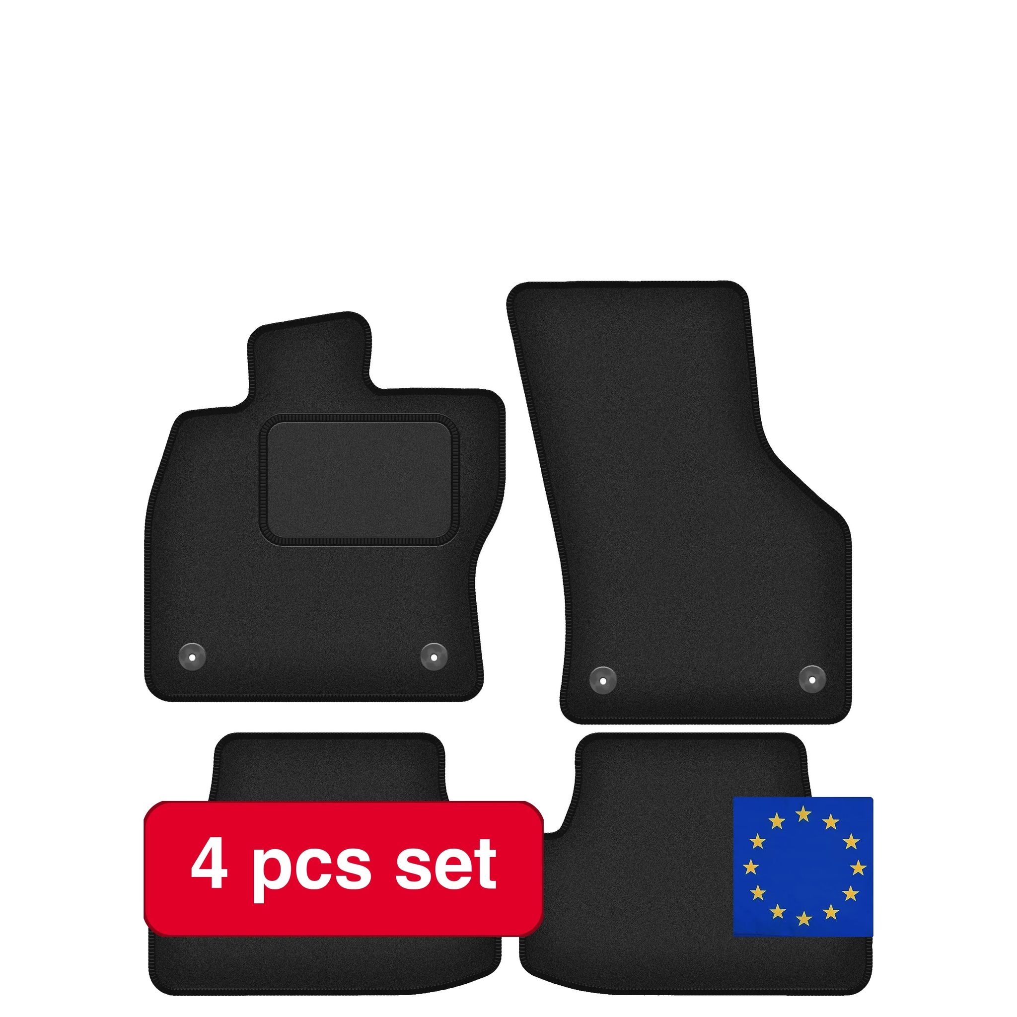 Autofußmatten, Maßgeschneiderte Passform, Langlebiges Design, Schwarz