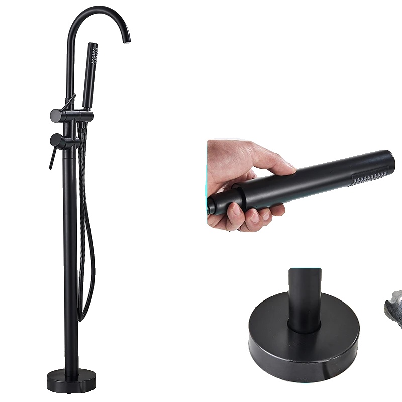 Badarmatur, Pfotenfuß-design, Handbrause Enthalten, Mattschwarz