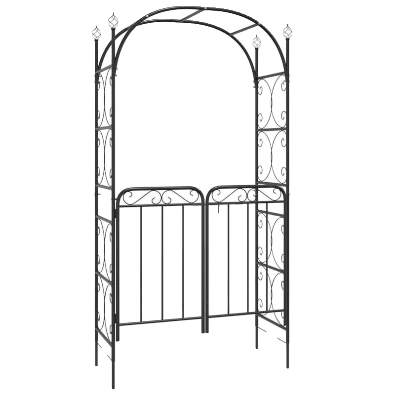 Gartenbogen, Langlebiger Stahl, Elegantes Design, Schwarz