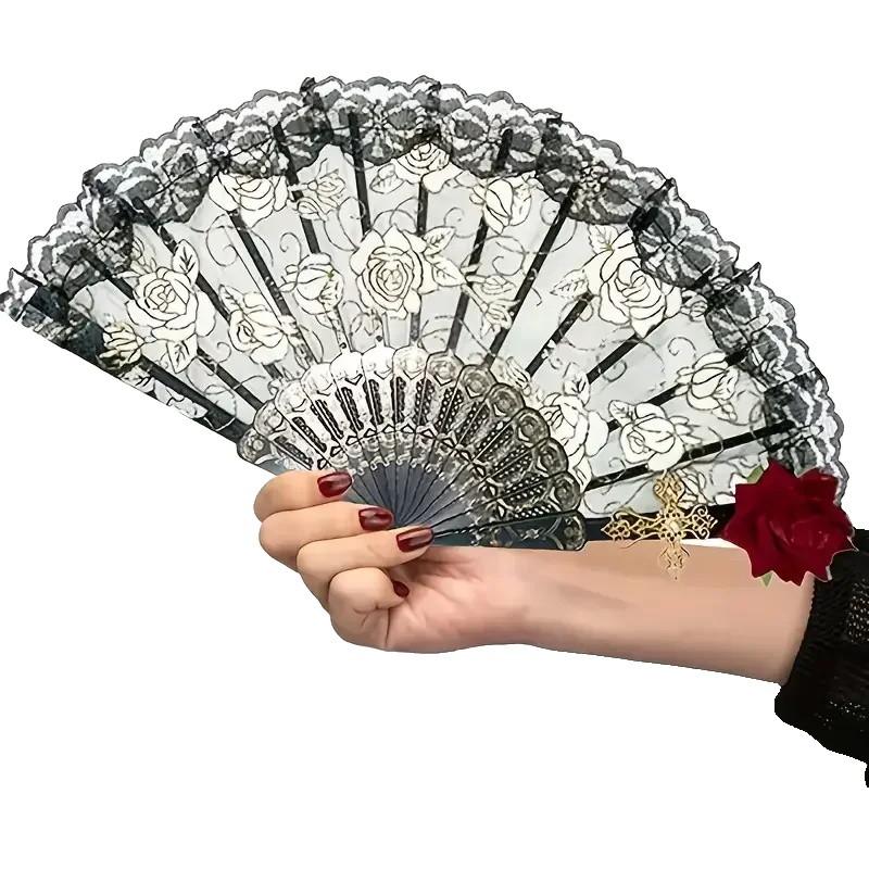 Handventilator, Elegantes Spitzen-design, Leicht Und Tragbar, 1 Stück