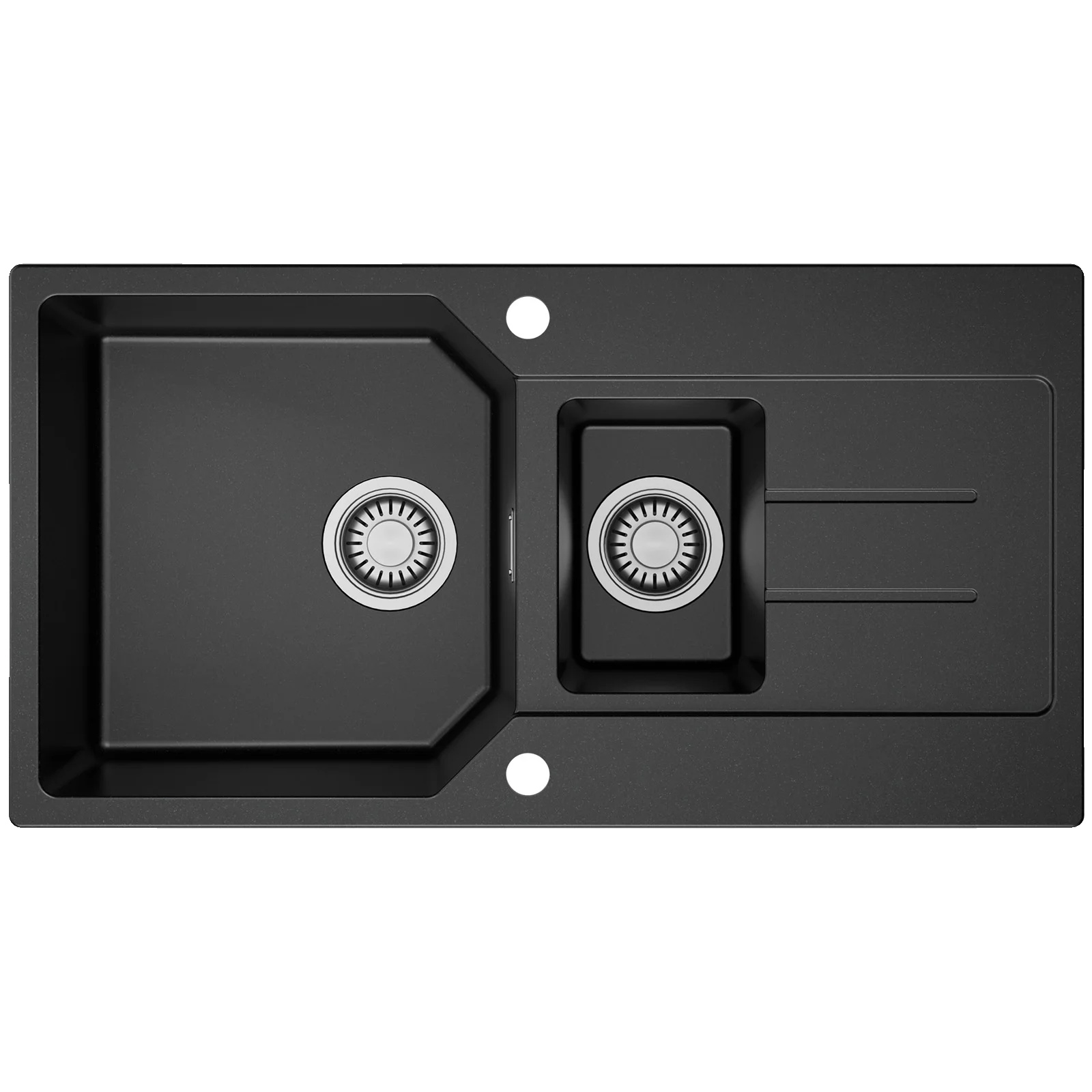Küchenspüle, Doppelbecken, Hohe Haltbarkeit, Schwarz