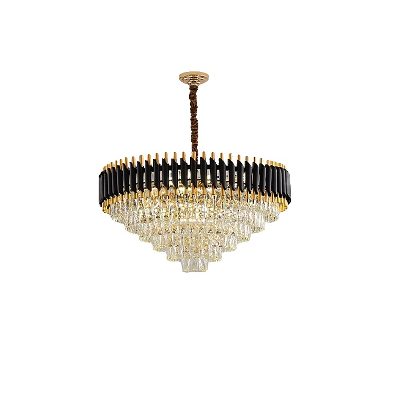 Kronleuchter, Höhenverstellbar, Mehrstufiges Kristall-design, Durchmesser 78cm, 3-farben-dimmung