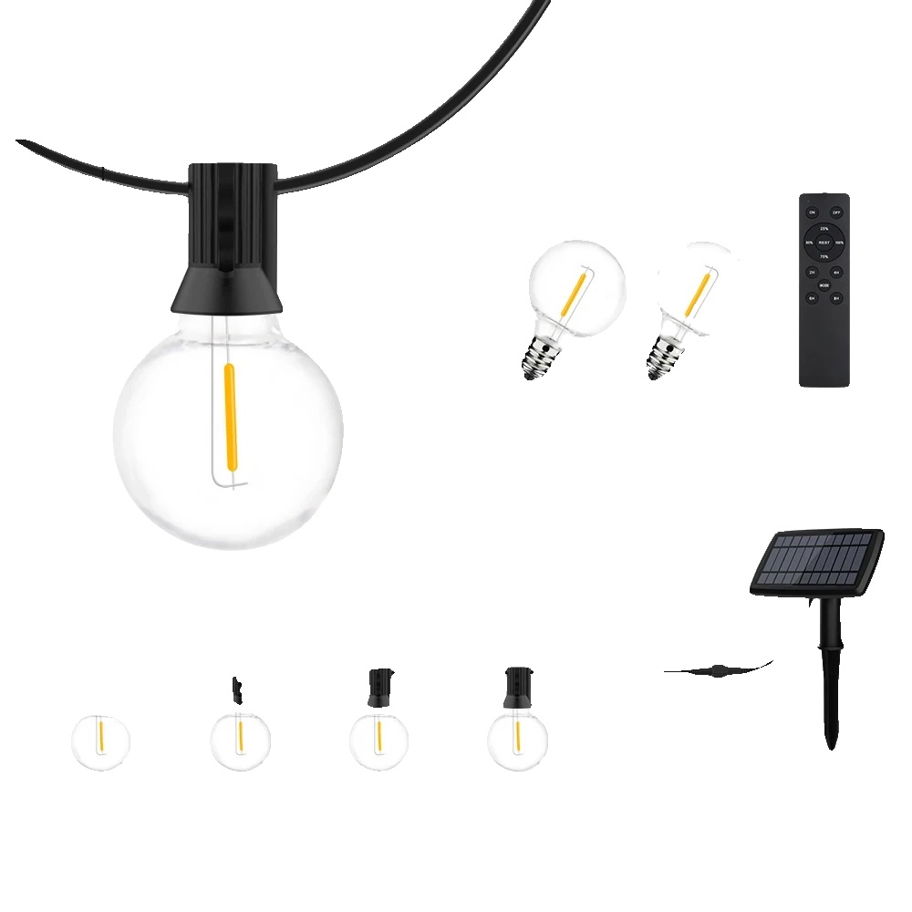 Solar-lichterkette, Fernbedienung, Bruchsicheres Design, G40 24m 30led