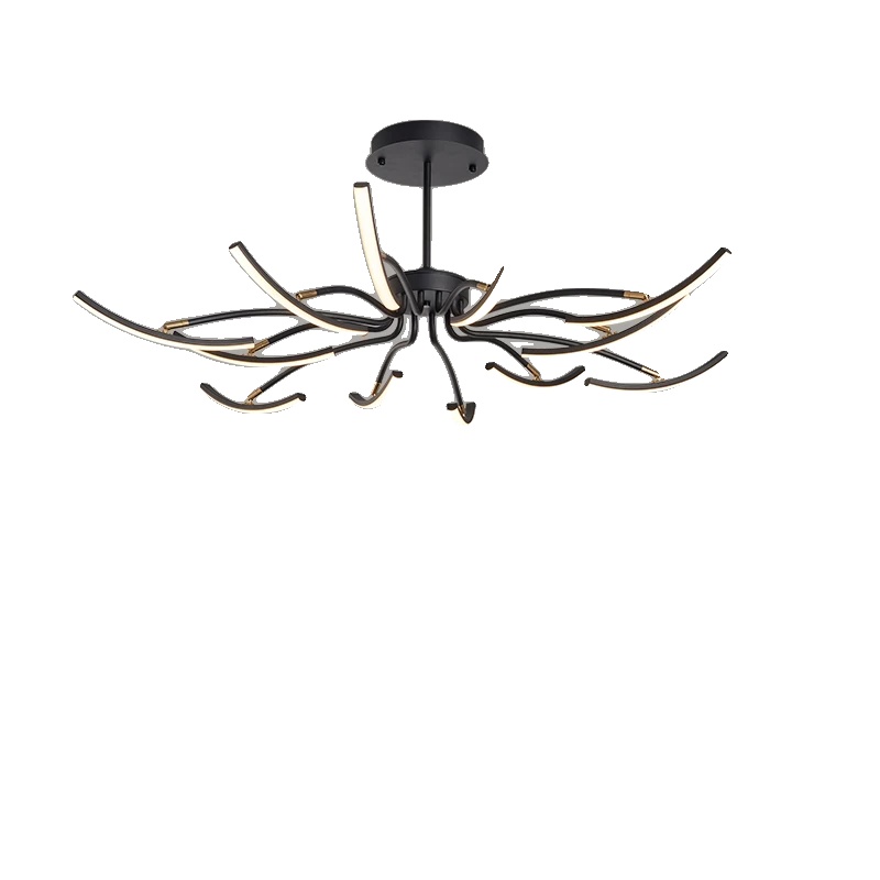 Kronleuchter, Dimmbar, Fernbedienung, 12 Arms Schwarz, Dimmbar Rc Mit App