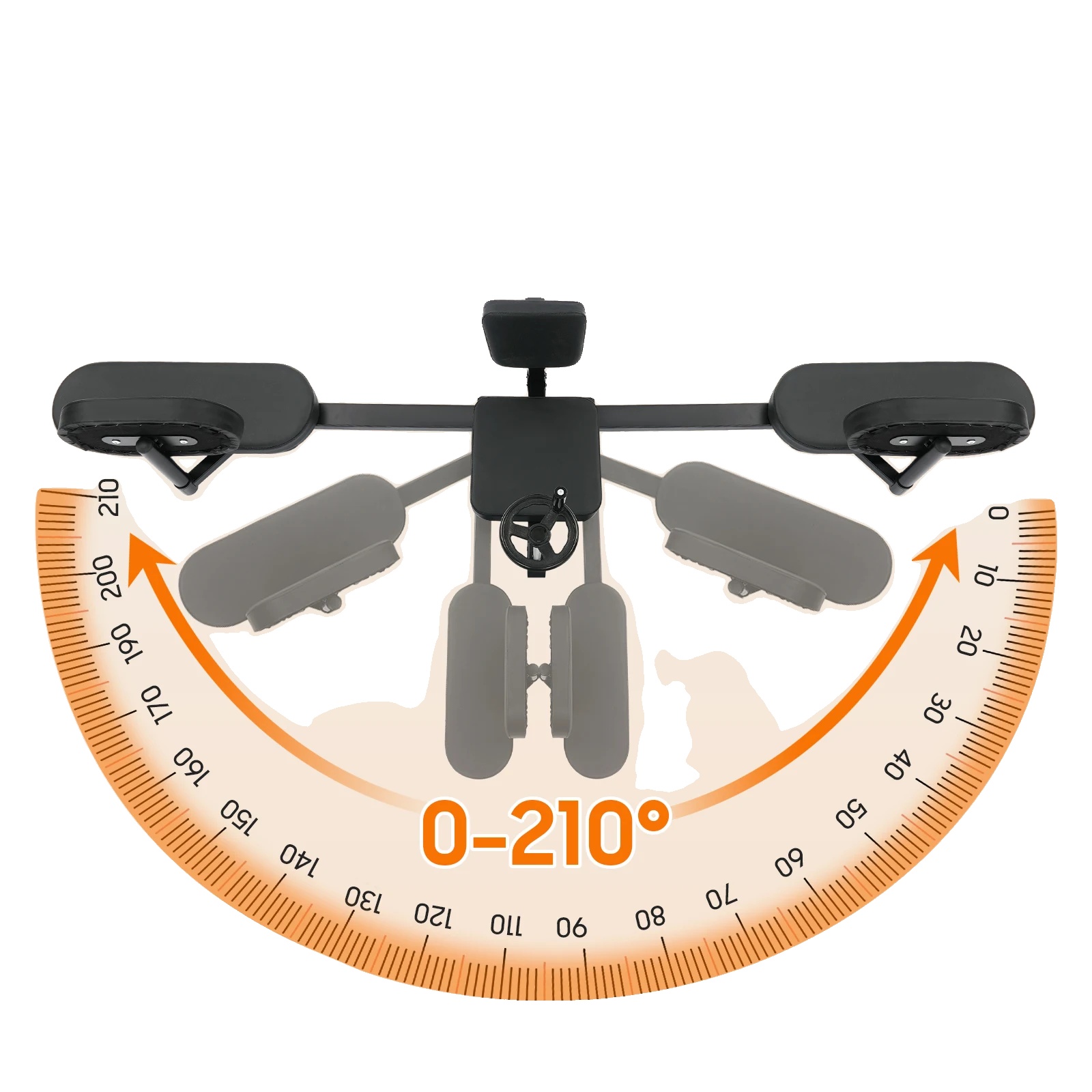Bein-dehnmaschine, Verstellbarer Winkel Von 0-210°, Tragfähigkeit 100kg, Gesamtgröße 95x41x40cm, Langlebige Materialien, Leichtgängige Rollen