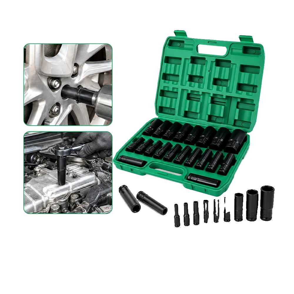 Schlagschraubenschlüssel Set, 20 Teile, 1/2 Zoll Antrieb, 8mm Bis 32mm Größen, Chrom-vanadium-stahl, Sechskant-design