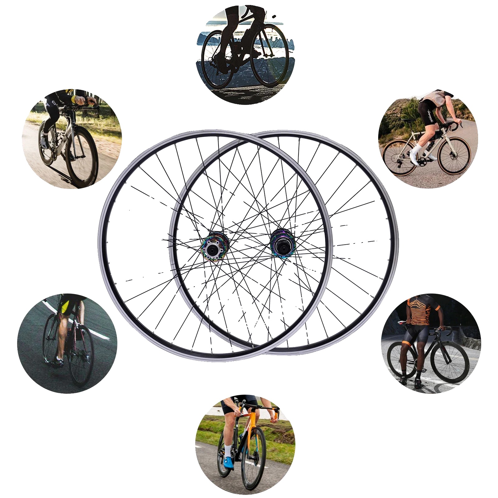 Mountainbike-radsatz, Leichtes Aluminiumlegierung, Hohe Tragfähigkeit, Schwarz