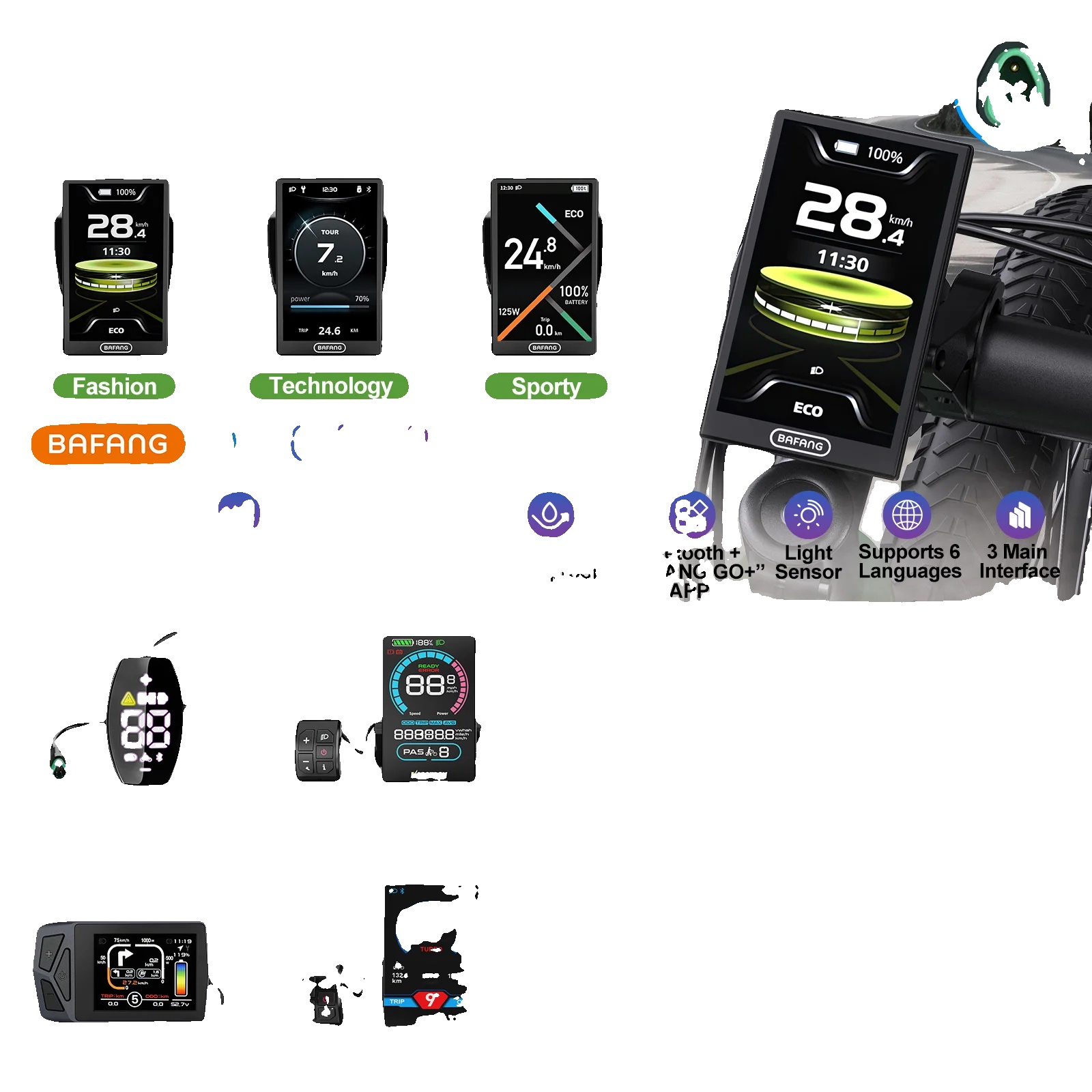 Ebike-display, Can-bus-kompatibilität, Led-anzeigetafel, Bafang Dpc010-can