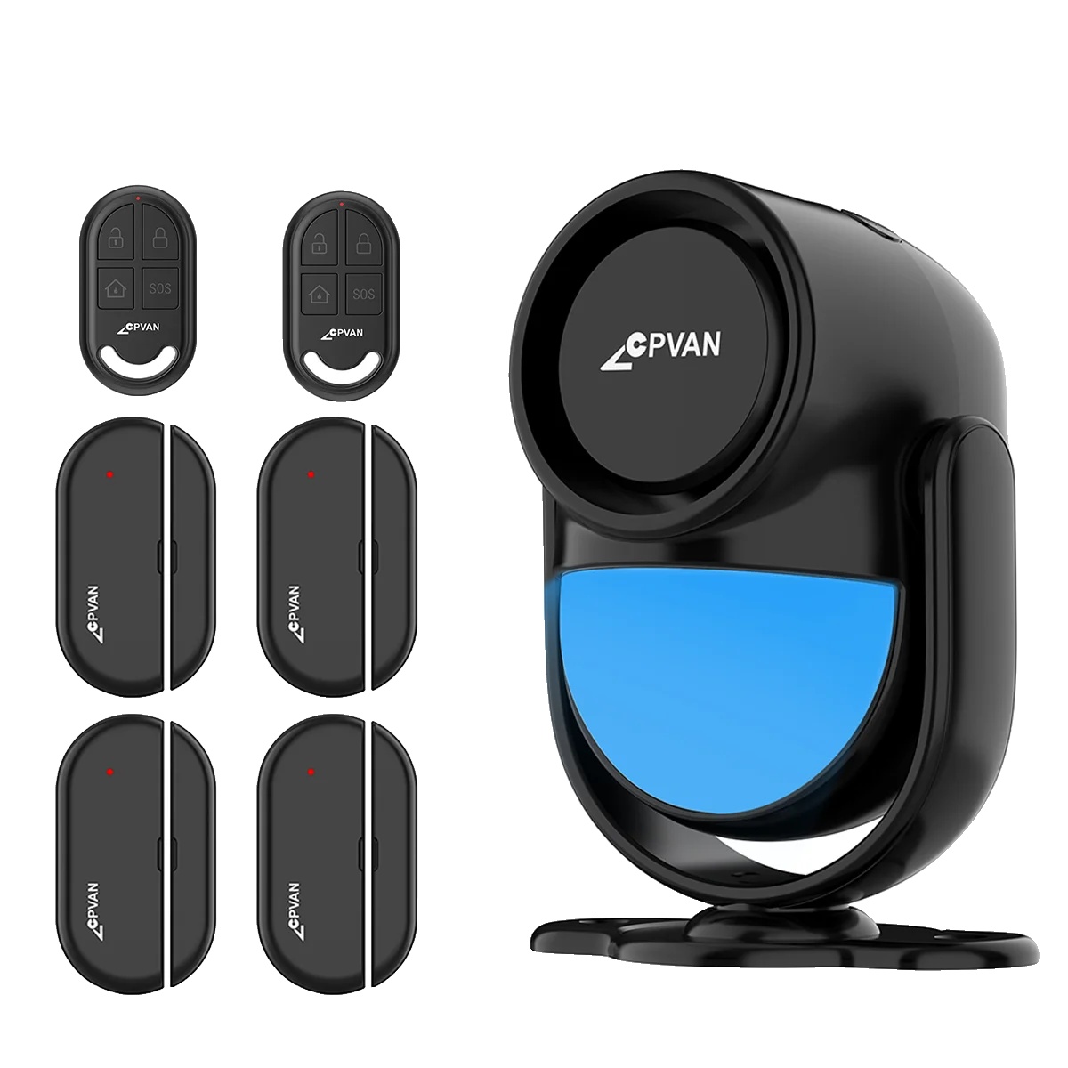 Intelligentes Alarmsystem, 120 Db Alarm, Bewegungs- Und Türsensoren, Kit C Schwarz