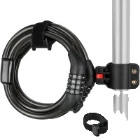 Diebstahlschutzschloss, 12mm Dicker Kabel, 125cm Länge, Schwarz