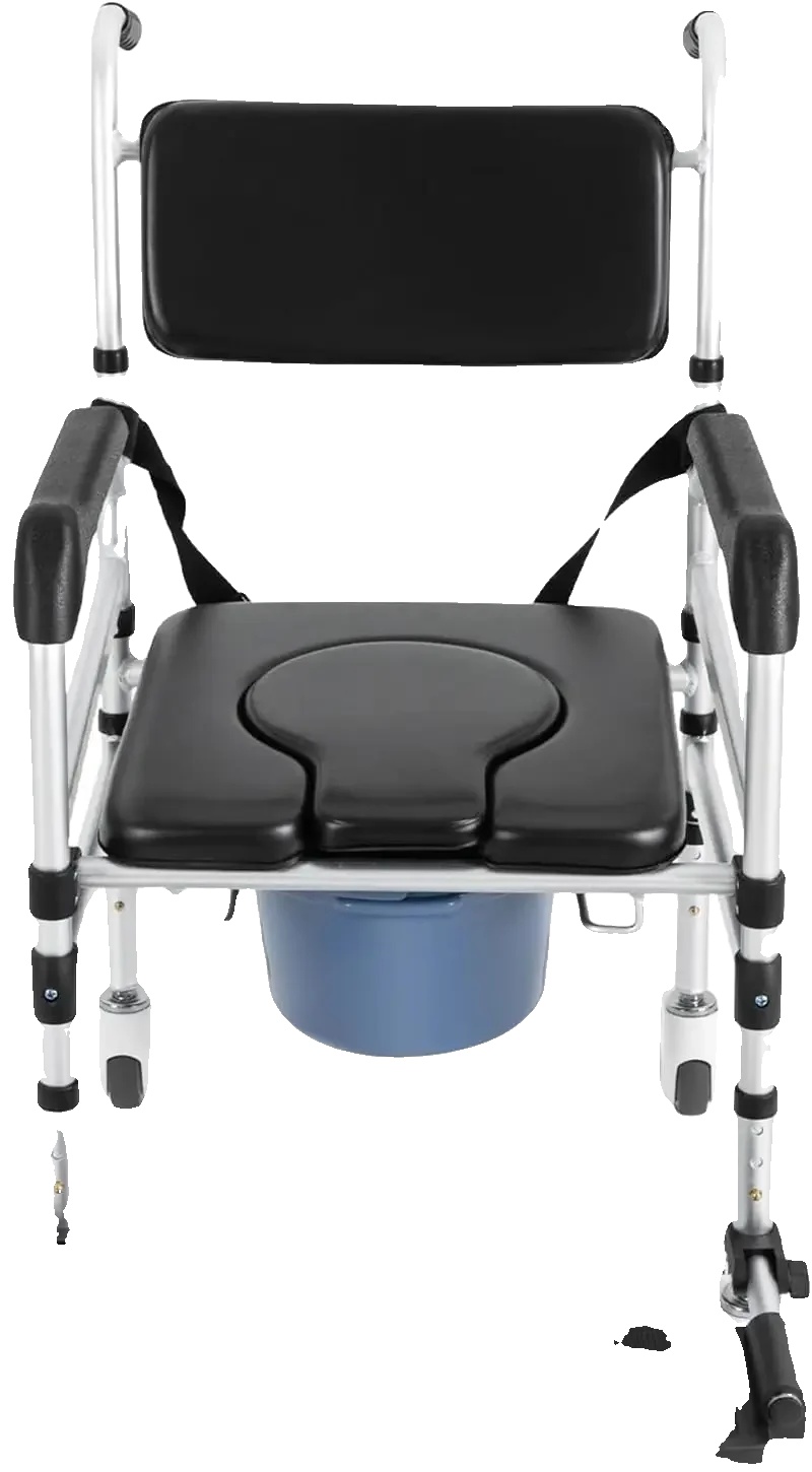 Duschstuhl, Tragbares Design, Höhenverstellbar, Schwarz