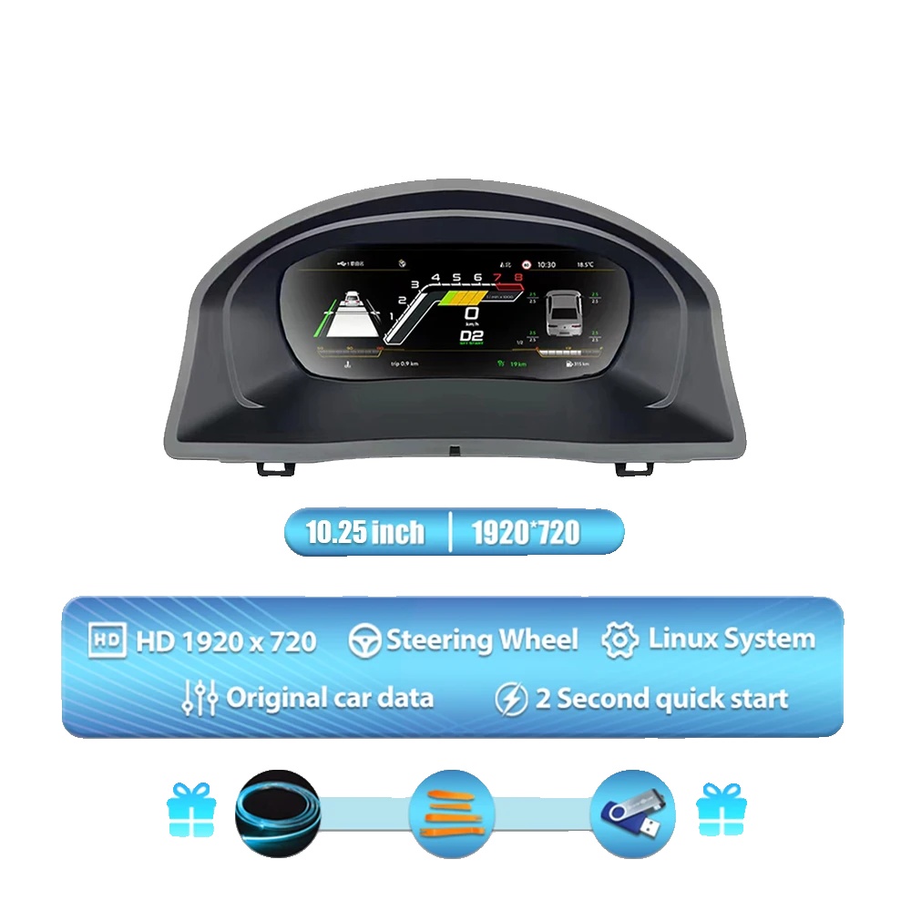 Digitales Armaturenbrett, Kompatibel Mit Vw Eos 2003-2008, 10,25 Zoll Led-display, Mehrsprachige Unterstützung, Für Eos 2003-2008