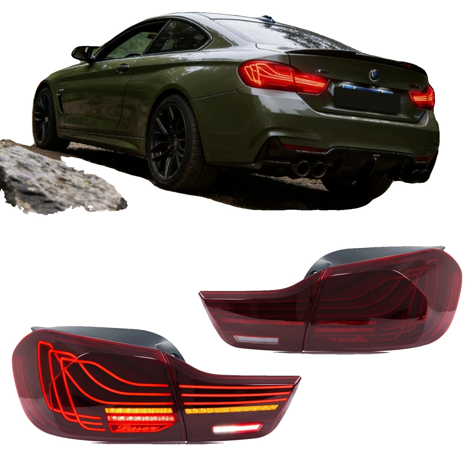 Rücklichtanbau, Led-sequenzielle Blinker, Einfache Installation, Roter Csl
