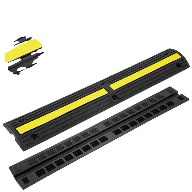 Langlebige Gummikabelschutzrampe, 100 Cm X 15 Cm X 3,1 Cm, Tragfähigkeit 8.164 Kg, Kanaldimension 3 Cm X 2 Cm, Set Mit 4 Stück