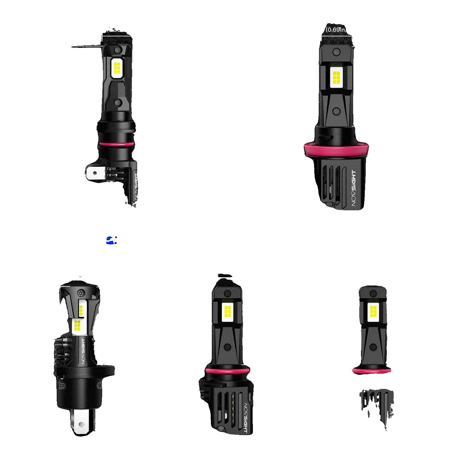Led-scheinwerferlampen, Hohe Lumenleistung, Universelle Kompatibilität, Schwarz, 9006/hb4
