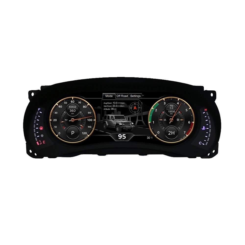 Digitales Instrumentencluster, 12,3-zoll-display, Kompatibel Mit Jeep Wrangler Jk, Schwarz