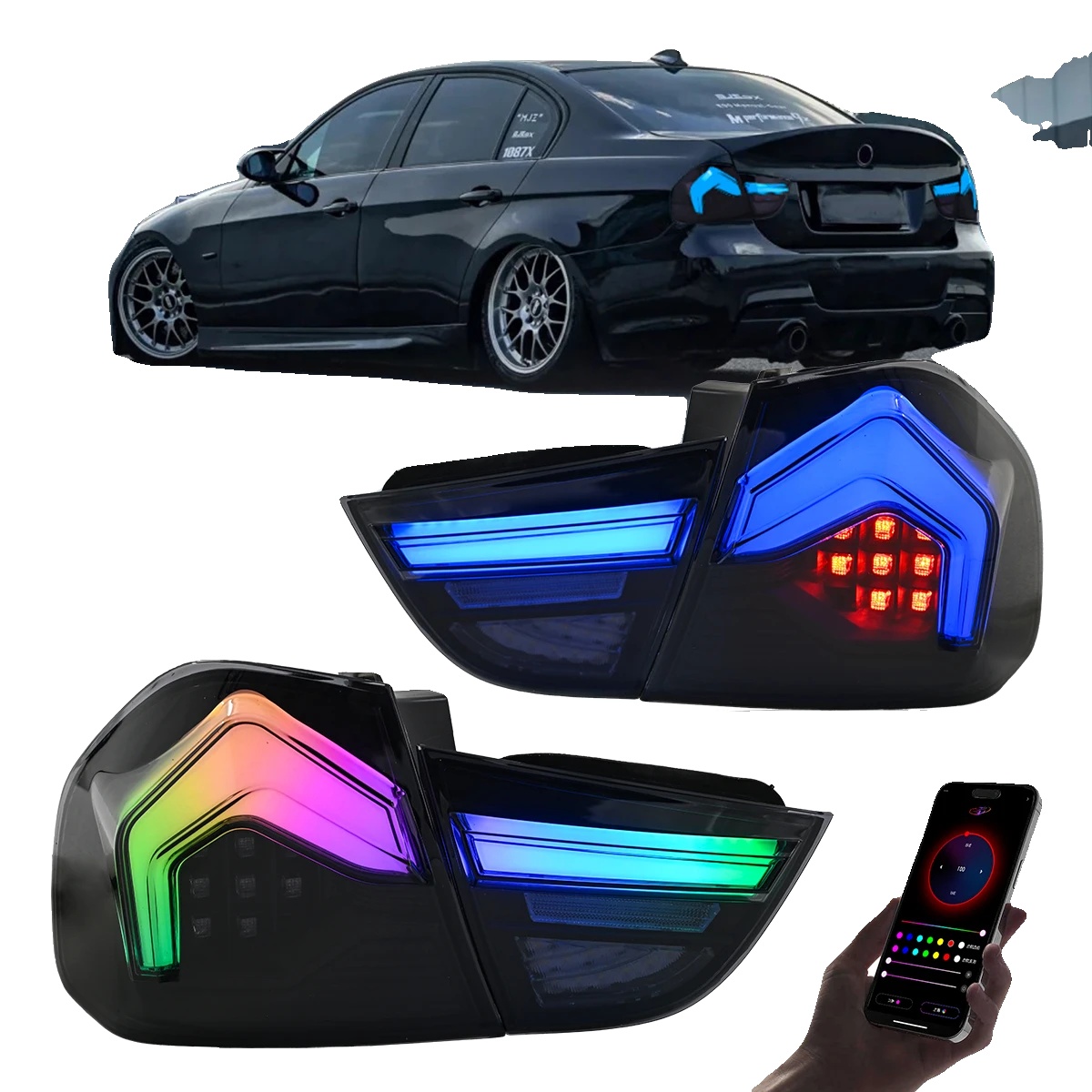 Rücklichtanordnung, Farbwechselndes Design, Plug-and-play-installation, Rgb