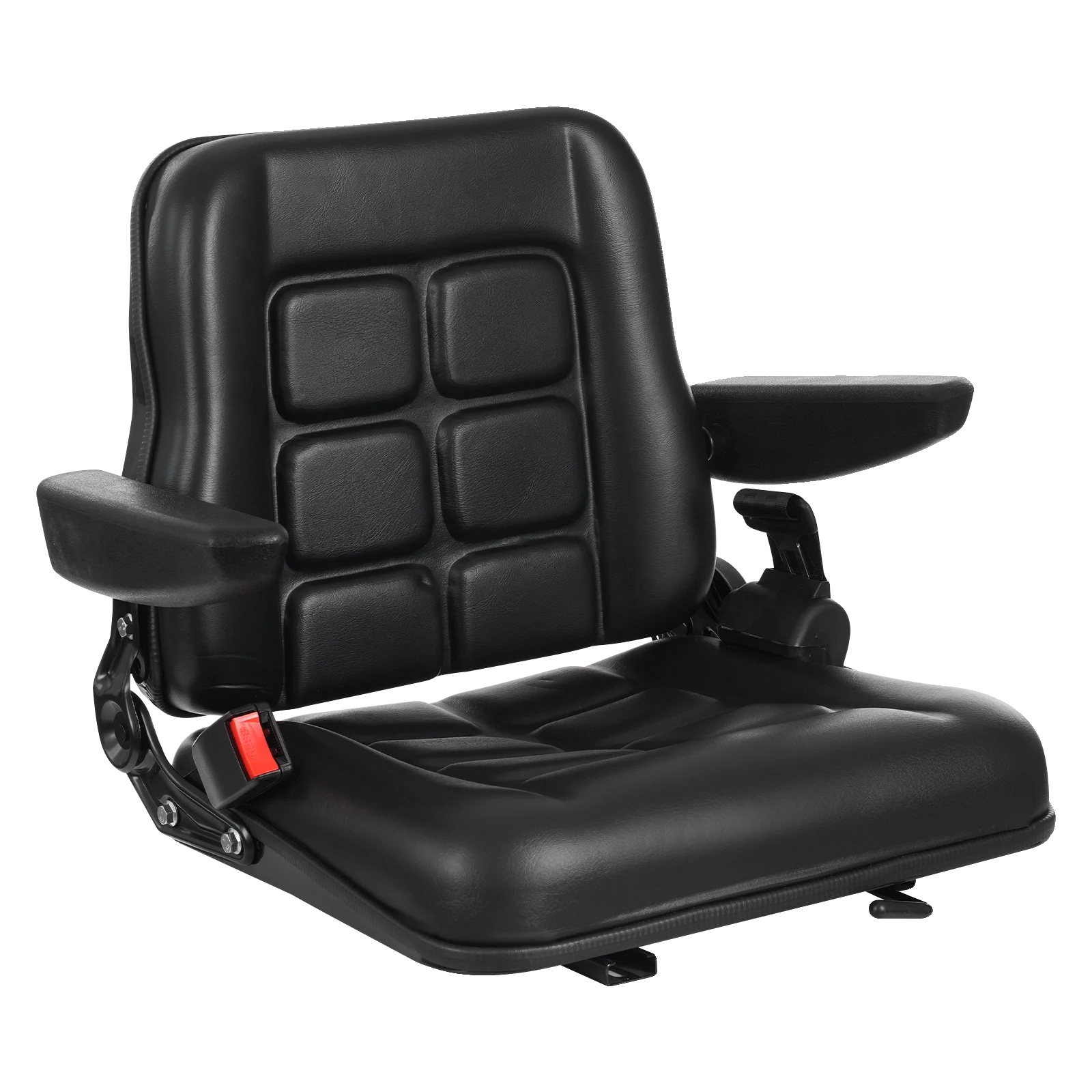 Gabelstaplersitz, Ergonomisches Design, Verstellbare Rückenlehne Und Armlehnen, Schwarz