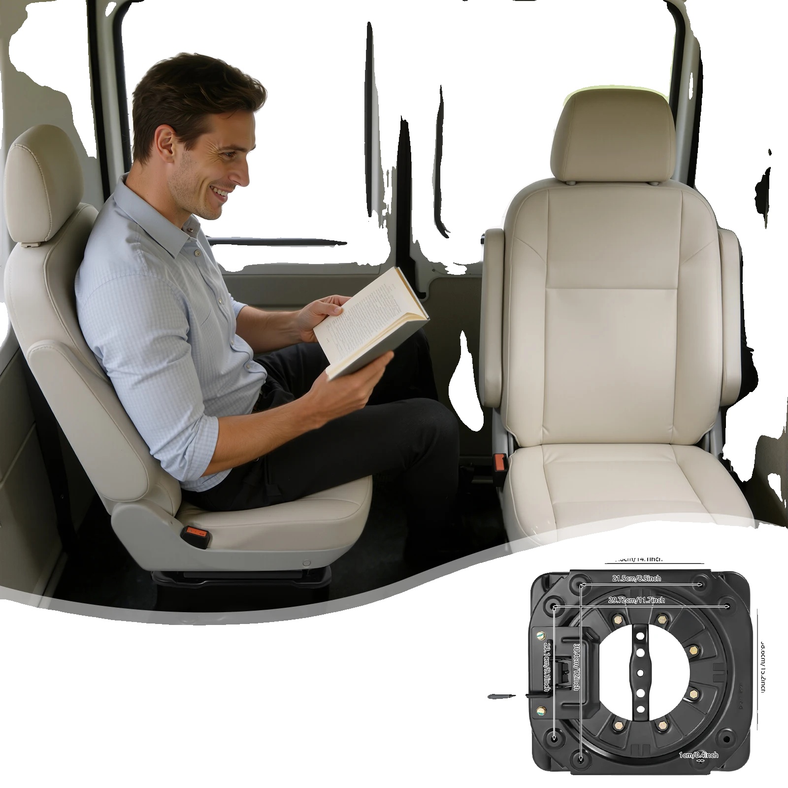 Drehstuhl-basis, 360° Drehung, 130 Kg Tragfähigkeit, 3,0 Mm Stahl, Kompatibel Mit Vans Und Wohnmobilen, Verriegelungspositionen Für Stabilität