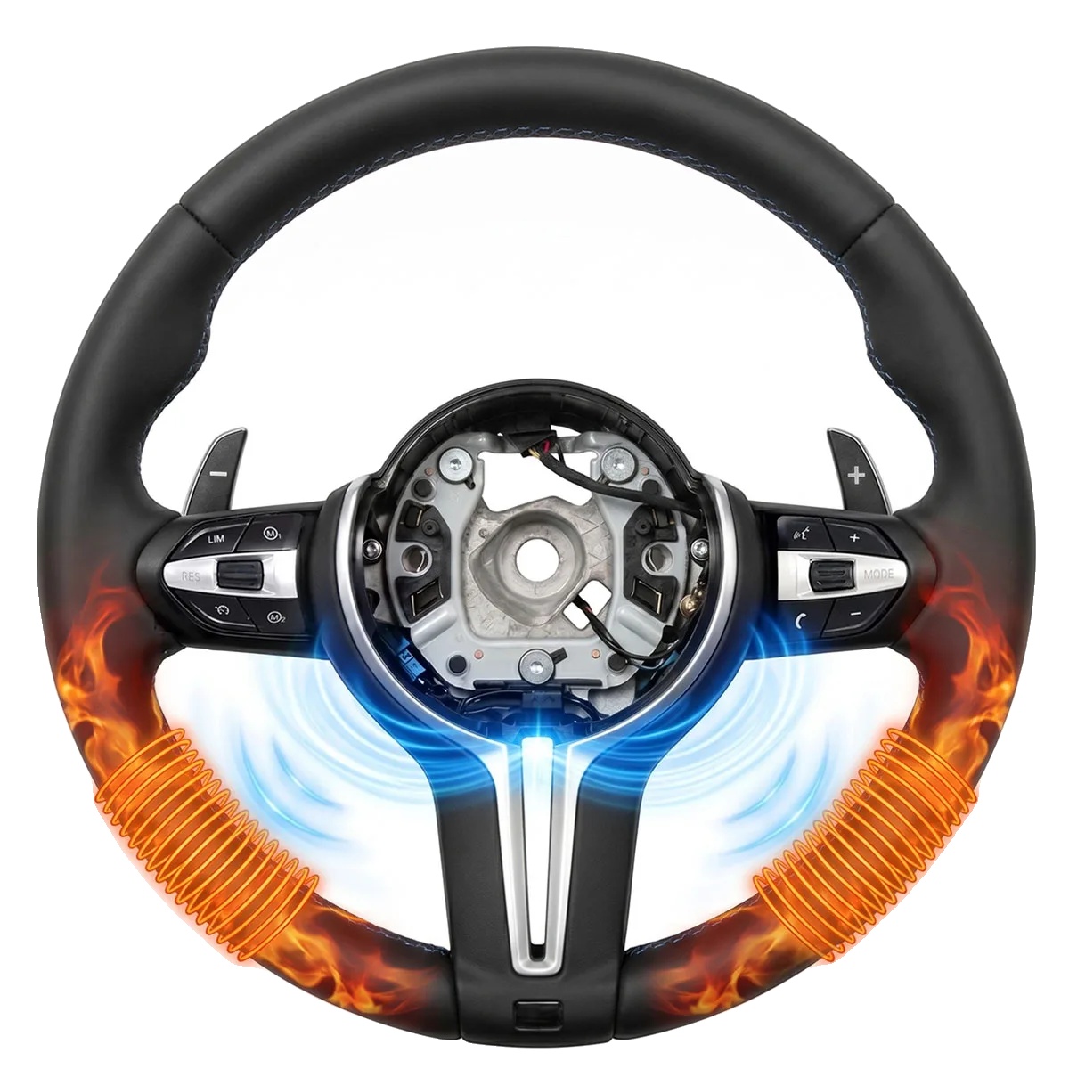 Lenkrad, Beheizte Vibration, Pu-leder, Schwarz