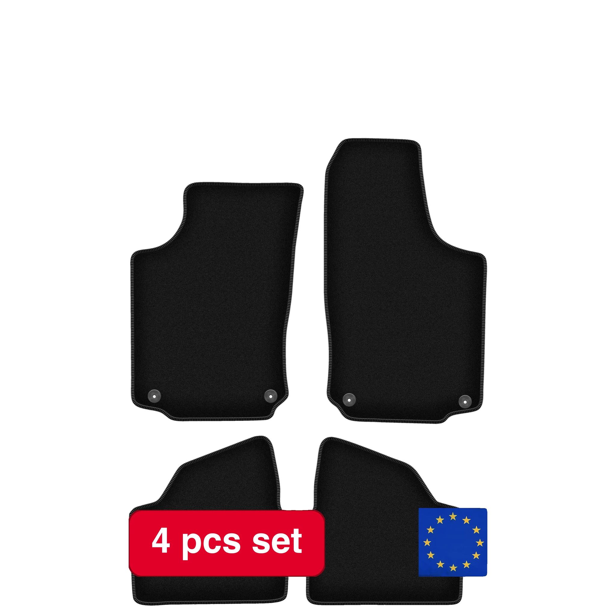 Mats & Teppiche, Maßgeschneidert Für Opel Corsa C, Leichtes Design, Schwarz