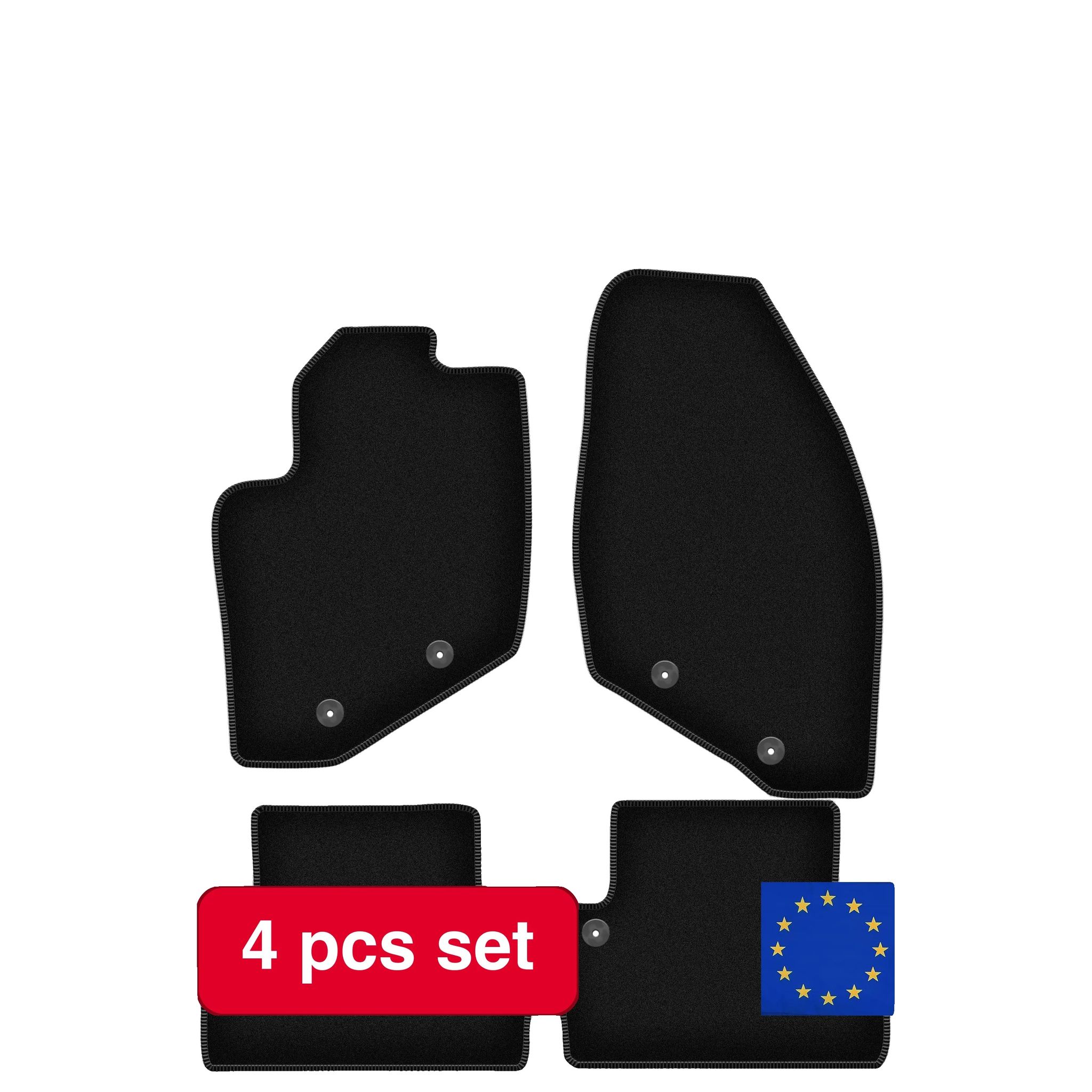 Teppichset, Grundlegender Innenschutz, Leichtes Design, Schwarz