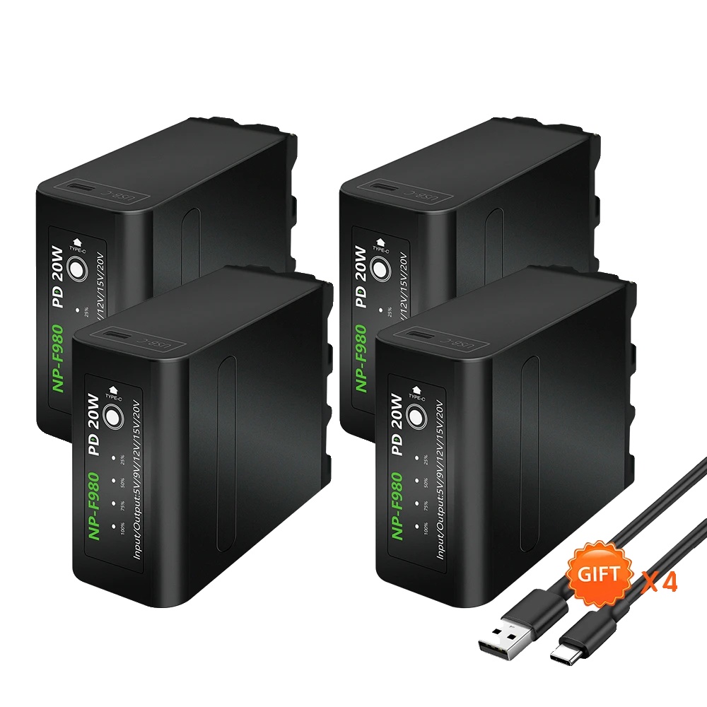 Kameraakku, 10800mah Kapazität, Type-c Ladeanschluss, 4pcs F980 Batterie